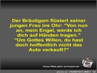 Der Brutigam flstert seiner jungen Frau ins Ohr
