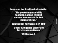 Witz �ber Kawasaki und Google-Suche