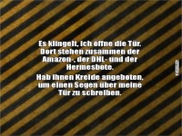 Lieferdienstsegen an der Haustr