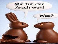 Schokoladen-Hase mit Problemen