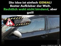 Genialer Autoaufkleber