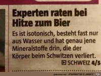 Bei Hitze Bier nehmen