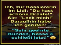 Kasse 3 schlie�t jetzt