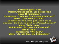 Ein Mann geht in ein Miederwarengesch�ft