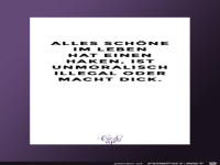 alles schöne im Leben hat einen Haken