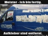 Kleber sind alle entfernt