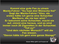 Kommt eine gute Fee zu einem Manta-Fahrer