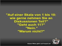 Auf einer Skala von 1 bis 10