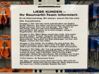 Das Baumarkt-Team informiert