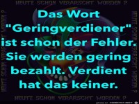 das wort geringverdiener