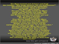 Ein Mann kommt zum Friseur und fragt den Inhaber