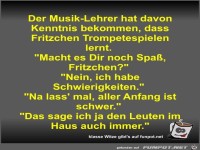 Der Musik-Lehrer hat davon Kenntnis bekommen
