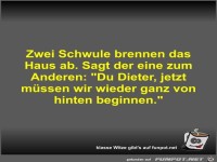 Zwei Schwule brennen das Haus ab