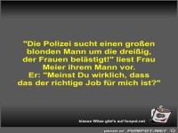 Die Polizei sucht einen gro�en blonden Mann um die drei�ig