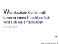 Wer absolute Klarheit will