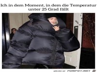 Wenn die Temperatur unter 25 Grad f�llt