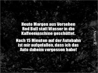 Red Bull statt Wasser in Kaffeemaschine