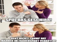 Lustiger Haushalts-Meme mit politischem Twist