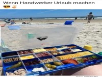 Urlaubsbox am Strand fr Handwerker