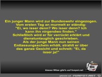 Ein junger Mann wird zur Bundeswehr eingezogen