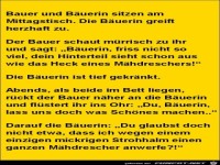 Bauer und Buerin sitzen am Mittagstisch......