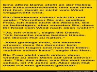 eine �ltere Dame steht an der Reling......