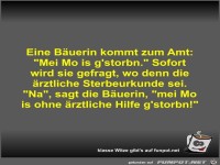 Eine B�uerin kommt zum Amt