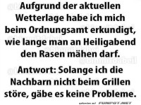 Aufgrund der aktuellen Wetterlage