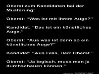 Witz �ber ein k�nstliches Auge bei der Musterung