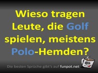 Witz �ber Golf und Polo-Hemden