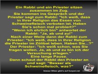 Ein Rabbi und ein Priester sitzen zusammen im Zug