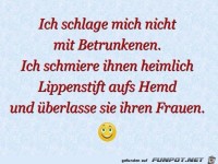 Ich überlasse Betrunkene ihren Frauen