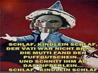 Lustiges Bild mit Puppenkopf und Reim