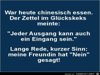 Der Glückskeks hat gelogen