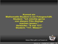 Kommt ein Mathematik-Student in ein Fotogeschäft