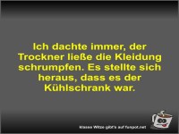 Ich dachte immer, der Trockner ließe die Kleidung schrumpfen