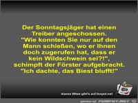 Der Sonntagsj�ger hat einen Treiber angeschossen