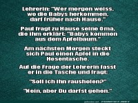 Der frhe Apfel fngt den Paul