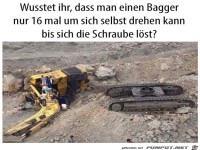 Bagger abgedreht