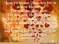 Lass ein kleines Plaetzchen frei