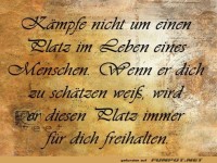 Kaempfe nicht um einen Platz