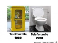 Telefonzelle fr�her und heute....