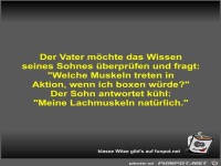 Der Vater m�chte das Wissen seines Sohnes �berpr�fen und...