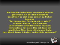 Ein Sanitr-Installateur im besten Alter ist gestorben