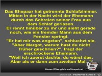 Das Ehepaar hat getrennte Schlafzimmer