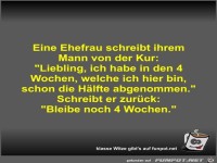 Eine Ehefrau schreibt ihrem Mann von der Kur