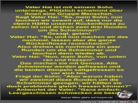 Vater Hai ist mit seinem Sohn unterwegs