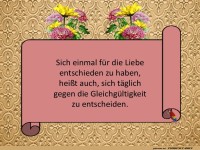 Sich einmal f�r die Liebe entschieden