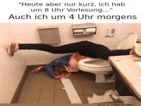 Morgen nach durchfeierter Nacht erwischt