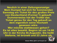Neulich in einer Zeitungsanzeige